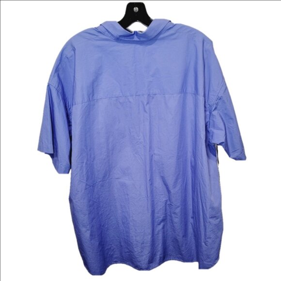 Wilfred NWT Oversized Playful Purple Button Down Short Sleeve Shirt - Picture 6 of 6